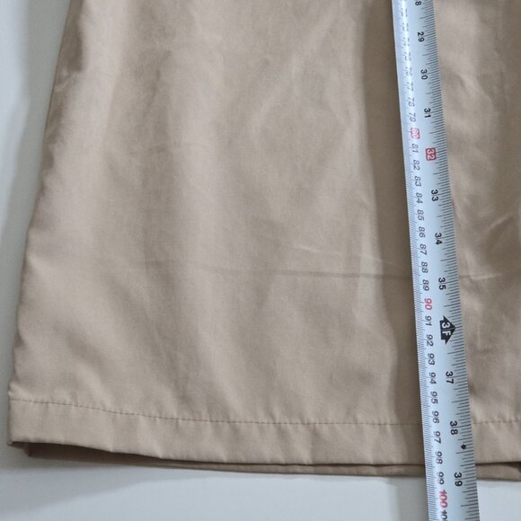 Vero Moda Wrap Coat Womens L Beige Belted Mid Length Pockets Lightweight Preppy - Picture 9 of 16